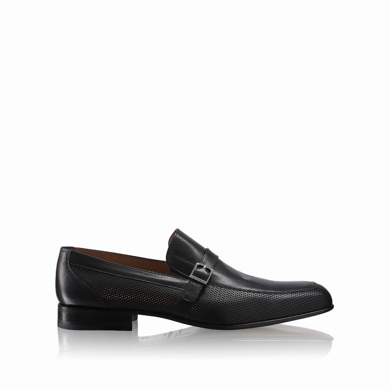 Russell & Bromley Charisma Mens Buckle Detail Loafers Black |PLW4177UW|